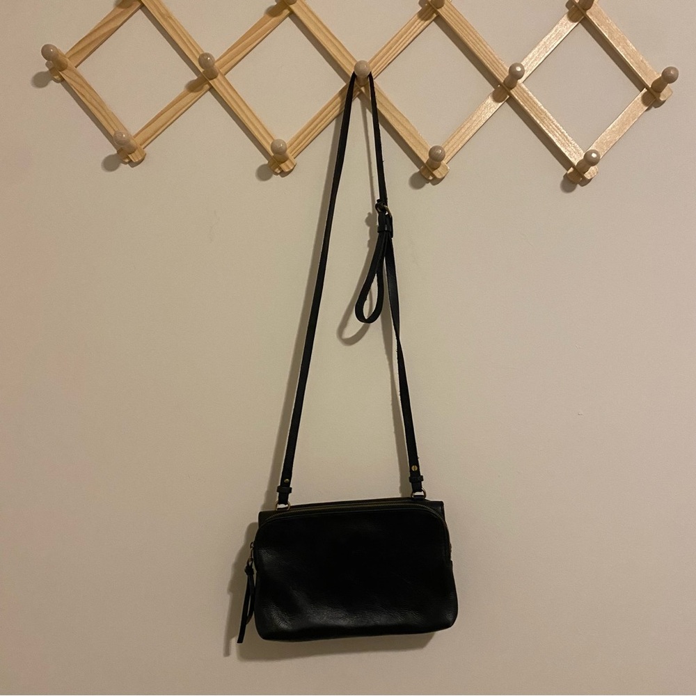 Madewell Black Leather Crossbody Purse